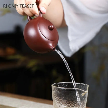 170ml Chinese Yixing Purple Clay Teapots Raw Ore Zhu Mud Famous Handmade Xishi Tea Pot Authentic Zisha Kettle Teaware Gifts