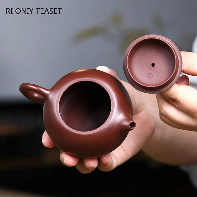 170ml Chinese Yixing Purple Clay Teapots Raw Ore Zhu Mud Famous Handmade Xishi Tea Pot Authentic Zisha Kettle Teaware Gifts