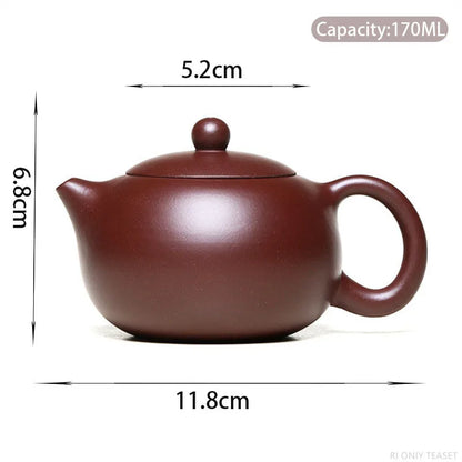 170ml Chinese Yixing Purple Clay Teapots Raw Ore Zhu Mud Famous Handmade Xishi Tea Pot Authentic Zisha Kettle Teaware Gifts