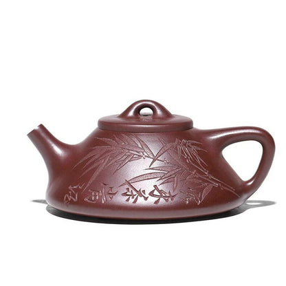 170ml Chinese Yixing Raw Ore Purple Clay Teapots Famous Artists Handmade Stone Scoop Tea Pot Beauty Kettle Zisha Tea Set Teaware
