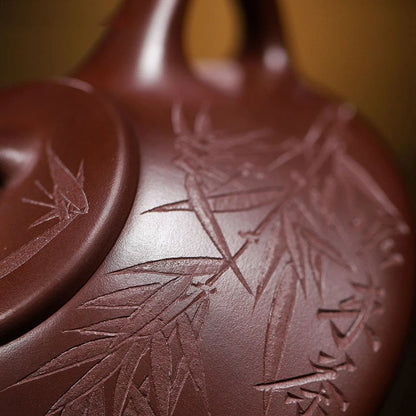 170ml Chinese Yixing Raw Ore Purple Clay Teapots Famous Artists Handmade Stone Scoop Tea Pot Beauty Kettle Zisha Tea Set Teaware