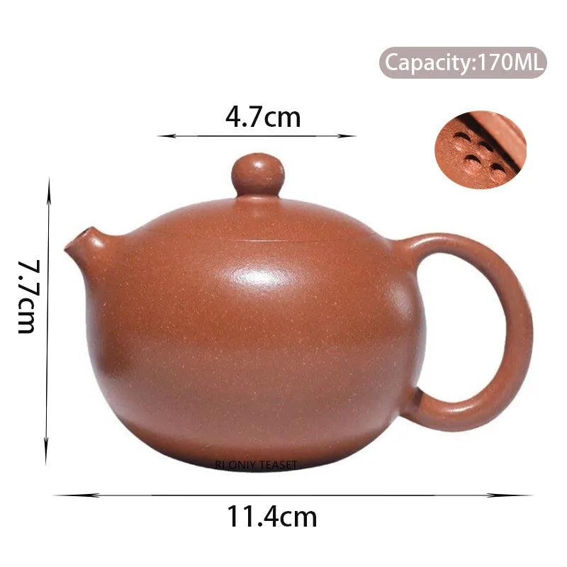 170ml Chinese Yixing Traditional Purple Clay Teapots Beauty Kettle Famous Handmade Xishi Tea Pot Teaware Raw Ore Zisha Tea Set