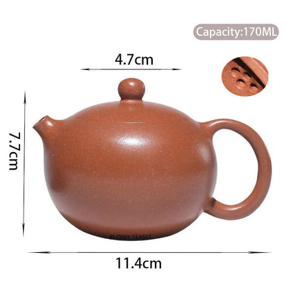 170ml Chinese Yixing Traditional Purple Clay Teapots Beauty Kettle Famous Handmade Xishi Tea Pot Teaware Raw Ore Zisha Tea Set