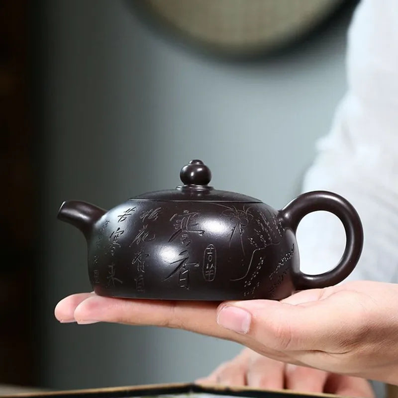 170ml Famous Yixing Purple Clay Teapot Raw Ore Black Mud Zisha Tea Pot Household Filter Kettle Chinese Tea Set Accessories