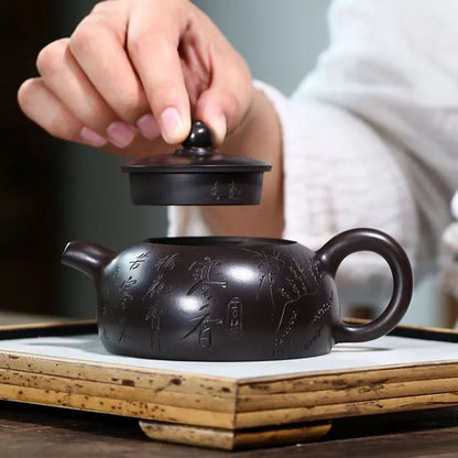 170ml Famous Yixing Purple Clay Teapot Raw Ore Black Mud Zisha Tea Pot Household Filter Kettle Chinese Tea Set Accessories