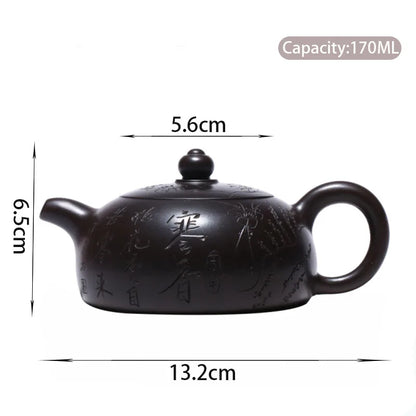 170ml Famous Yixing Purple Clay Teapot Raw Ore Black Mud Zisha Tea Pot Household Filter Kettle Chinese Tea Set Accessories