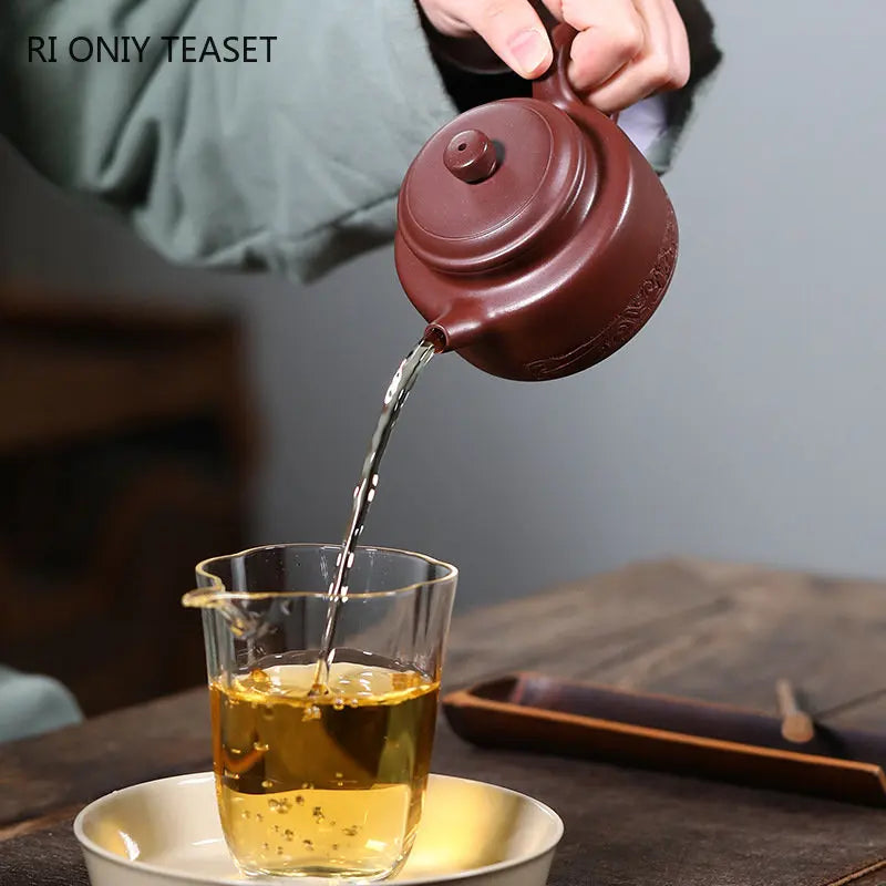 170ml Yixing Authentic Purple Clay Teapots High-end Handmade Tea Pot Raw Ore Dragon Blood Sand Kettle Chinese Zisha Tea Set
