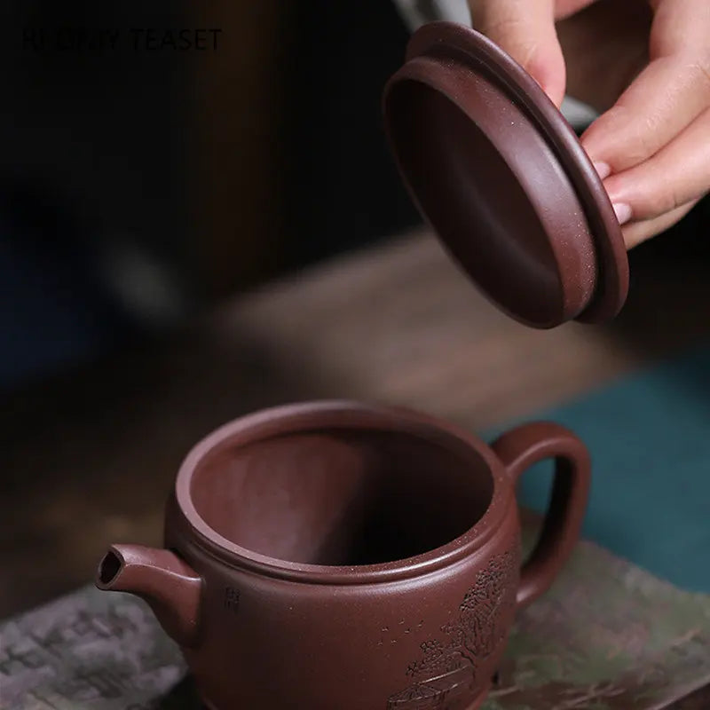 170ml Yixing Famous Purple Clay Teapots Chinese Handmade Tea Pot Raw Ore Purple Mud Kettle High-end Zisha Tea Set Collection