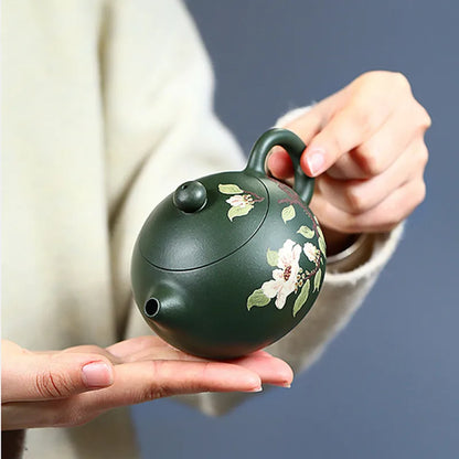 170ml Yixing High-end Purple Clay Teapot Famous Handmade Flower Pattern Tea Pot Ball Hole Filter Kettle Chinese Zisha Tea Set