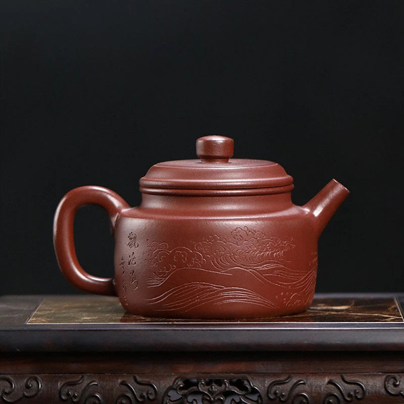 170ml Yixing High-end Purple Clay Teapots Famous Artists Handmade Tea Pot Raw Ore Purple Mud Beauty Kettle Chinese Zisha Tea Set