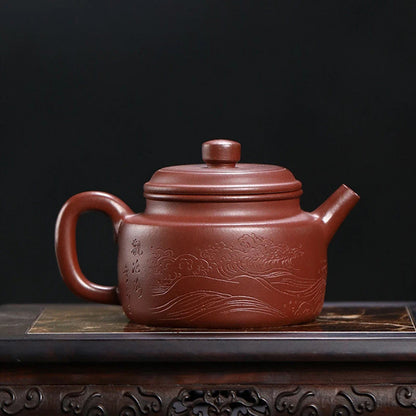 170ml Yixing High-end Purple Clay Teapots Famous Artists Handmade Tea Pot Raw Ore Purple Mud Beauty Kettle Chinese Zisha Tea Set