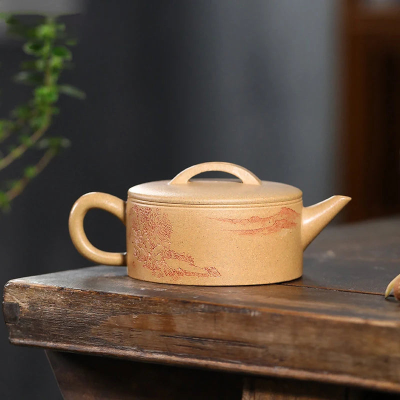 170ml Yixing High-end Purple Clay Teapots Handmade Large Caliber Tea Pot Raw Ore Section Mud Kettle Chinese Famous Zisha Tea Set