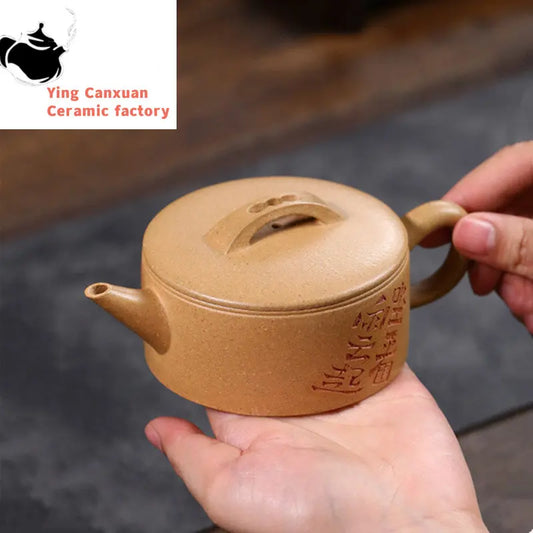 170ml Yixing High-end Purple Clay Teapots Handmade Large Caliber Tea Pot Raw Ore Section Mud Kettle Chinese Famous Zisha Tea Set
