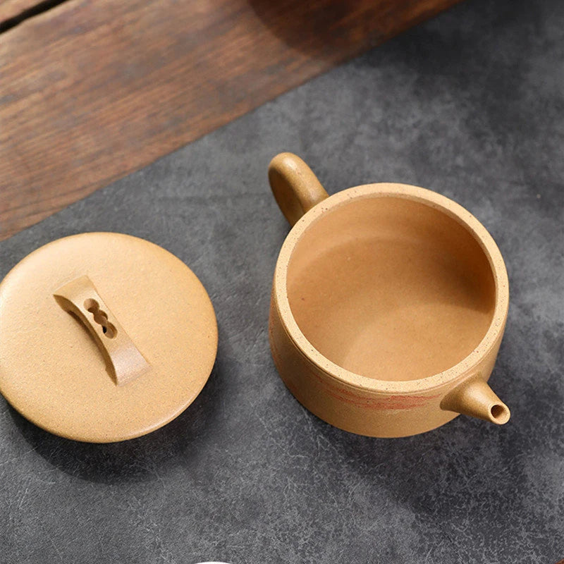 170ml Yixing High-end Purple Clay Teapots Handmade Large Caliber Tea Pot Raw Ore Section Mud Kettle Chinese Famous Zisha Tea Set
