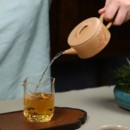 170ml Yixing High-end Purple Clay Teapots Handmade Large Caliber Tea Pot Raw Ore Section Mud Kettle Chinese Famous Zisha Tea Set