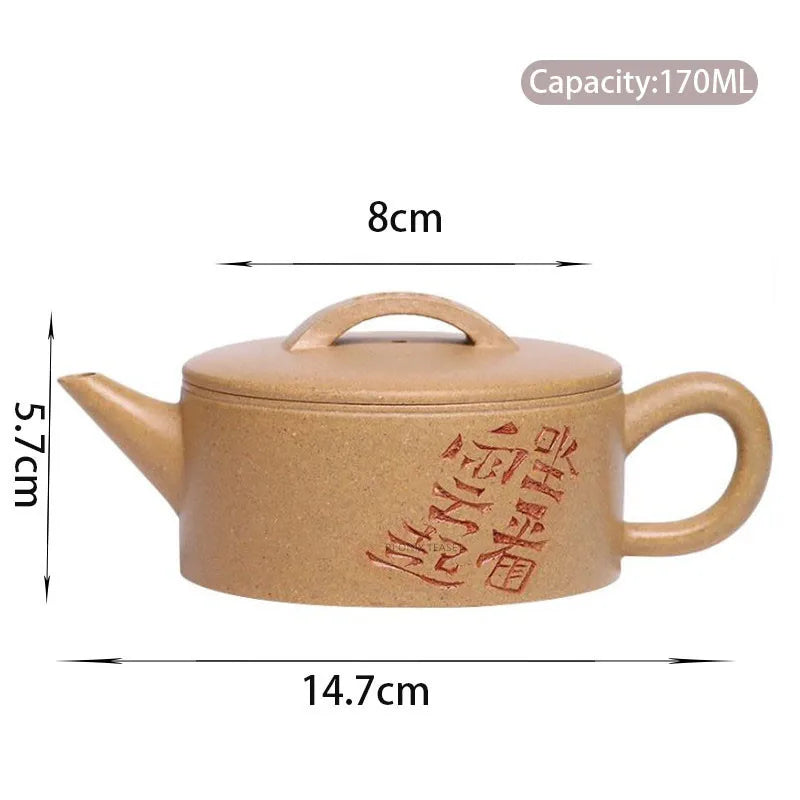 170ml Yixing High-end Purple Clay Teapots Handmade Large Caliber Tea Pot Raw Ore Section Mud Kettle Chinese Famous Zisha Tea Set