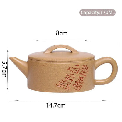 170ml Yixing High-end Purple Clay Teapots Handmade Large Caliber Tea Pot Raw Ore Section Mud Kettle Chinese Famous Zisha Tea Set