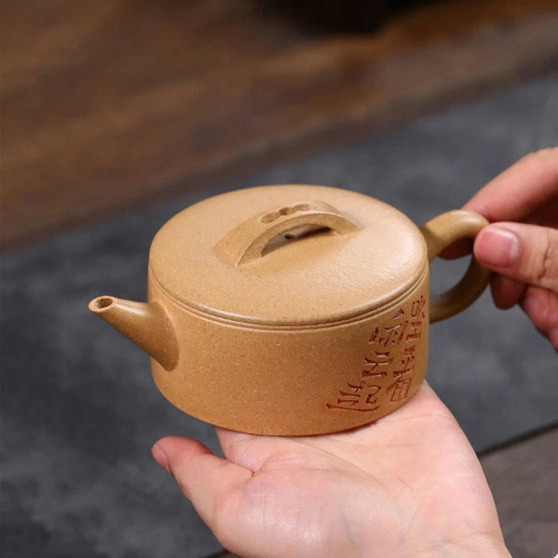 170ml Yixing High-end Purple Clay Teapots Handmade Large Caliber Tea Pot Raw Ore Section Mud Kettle Chinese Famous Zisha Tea Set