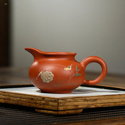 170ml Yixing Purple Clay Tea Cup Handmade Mud Painted Fair Cup Home Tea Infuser Teacup Tradition Zhu Mud Tea Set Accessories