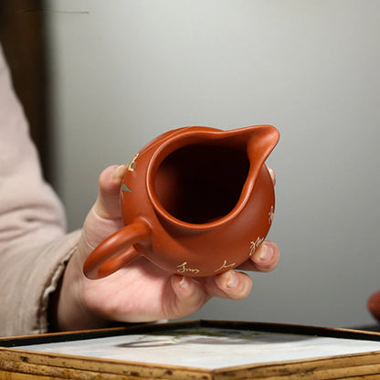 170ml Yixing Purple Clay Tea Cup Handmade Mud Painted Fair Cup Home Tea Infuser Teacup Tradition Zhu Mud Tea Set Accessories