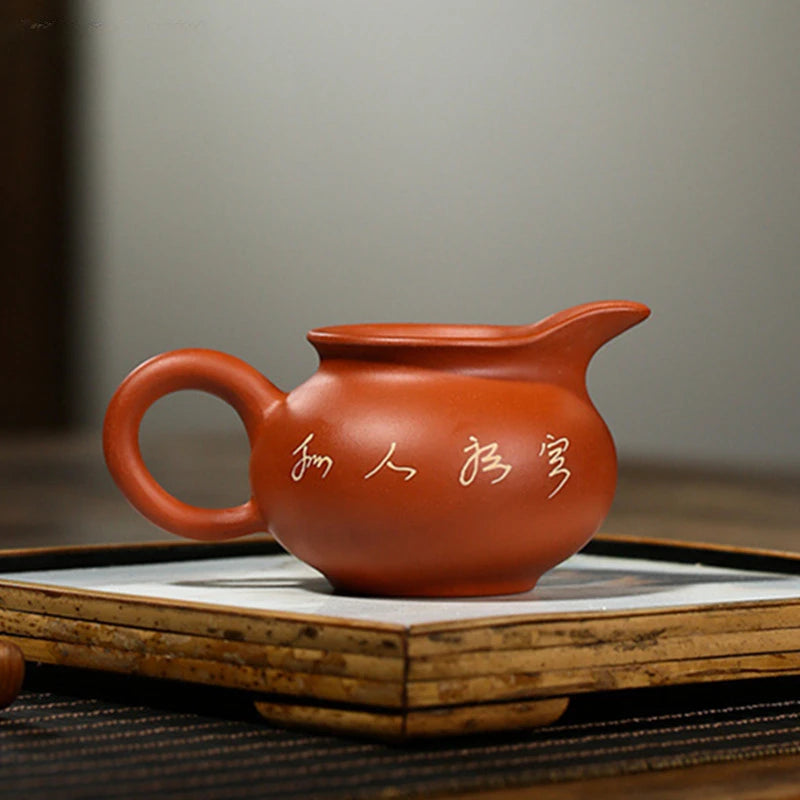 170ml Yixing Purple Clay Tea Cup Handmade Mud Painted Fair Cup Home Tea Infuser Teacup Tradition Zhu Mud Tea Set Accessories