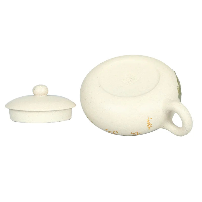 170ml Yixing Purple Sand Pot Pure Handmade Teapot Home Tea Set White Duan Mud Flat Xishi Kungfu Tea Set