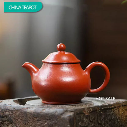 160ml Chinese Yixing Purple Clay Teapots Famous Artists Handmade Tea Pot Raw Ore Coarse Sand Zhu Mud Beauty Kettle Zisha Tea Set