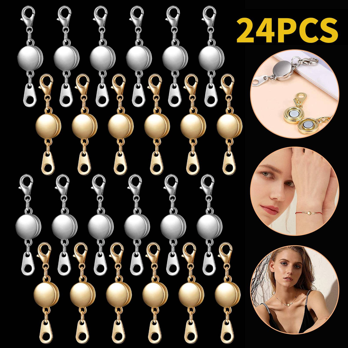 Strong Magnetic Lobster Clasps Jewelry Necklace Converter Extender Hook Closures