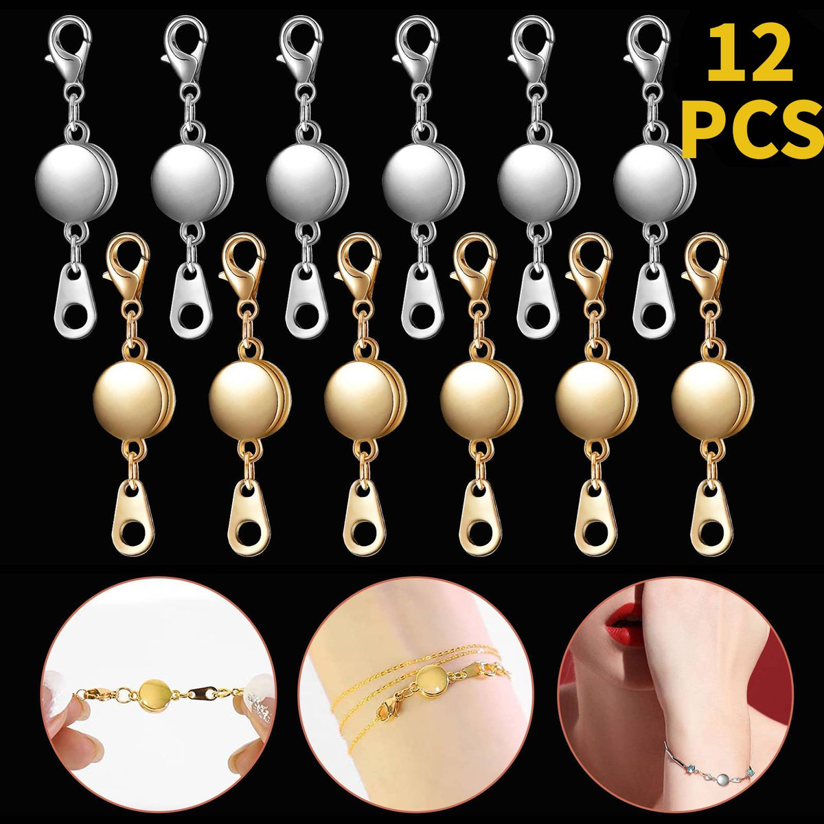 Strong Magnetic Lobster Clasps Jewelry Necklace Converter Extender Hook Closures