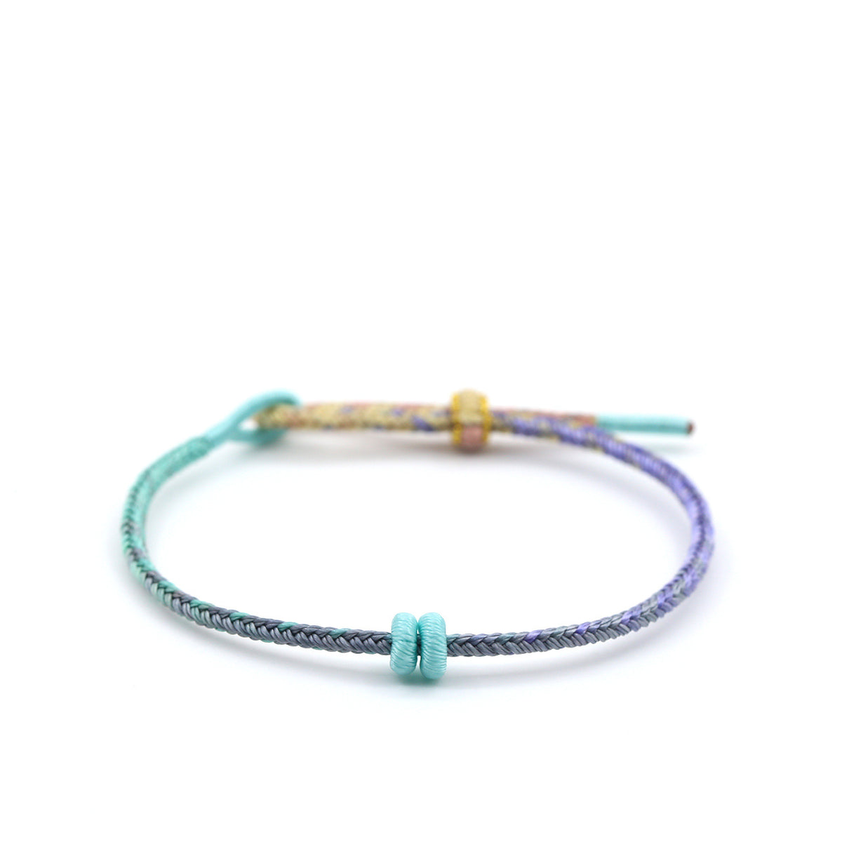 Segmented Dyeing Gradient Color Matching Pure Handmade Eight Strand Braided Rope