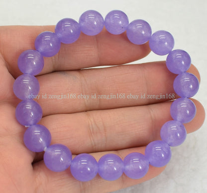 6/8/10/12/14Mm Natural Mixed Multicolor Jade Round Gemstone Beads Bracelet 7.5"