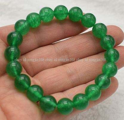 6/8/10/12/14Mm Natural Mixed Multicolor Jade Round Gemstone Beads Bracelet 7.5"