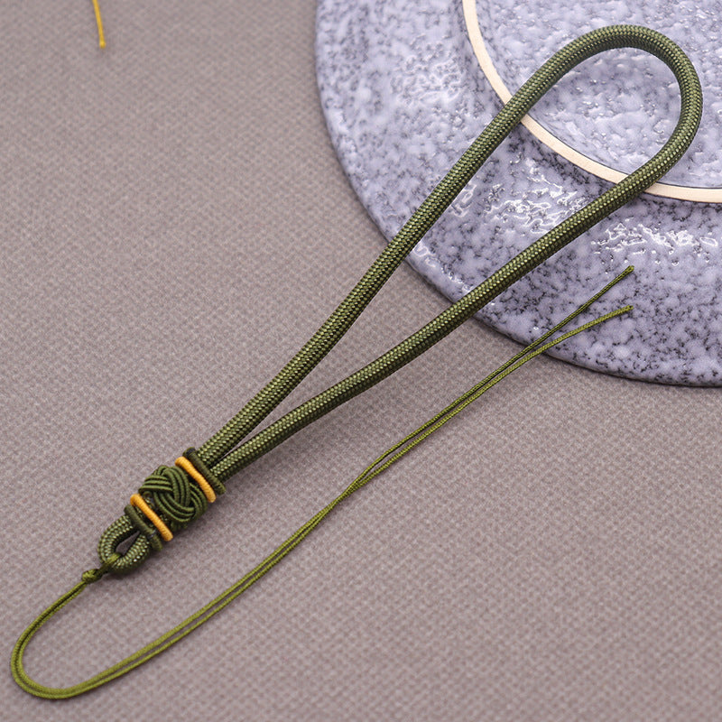 Wholesale 10Pc Nylon Handmade Pineapple Hat Knot Woven Jade Pendant Hand Rope
