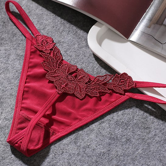 Babydoll G-String Women Thong T-Back Panties High Cut Floral Lingeries Sleepwear