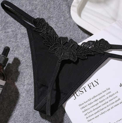 Babydoll G-String Women Thong T-Back Panties High Cut Floral Lingeries Sleepwear