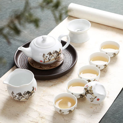 Chinese Kungfu Tea Set Porcelain Gaiwan Tureen Covered Tea Bowl Tea Cup Health