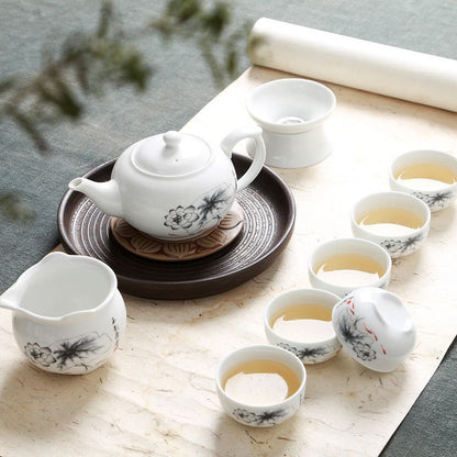 Chinese Kungfu Tea Set Porcelain Gaiwan Tureen Covered Tea Bowl Tea Cup Health
