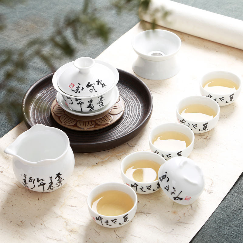 Chinese Kungfu Tea Set Porcelain Gaiwan Tureen Covered Tea Bowl Tea Cup Health