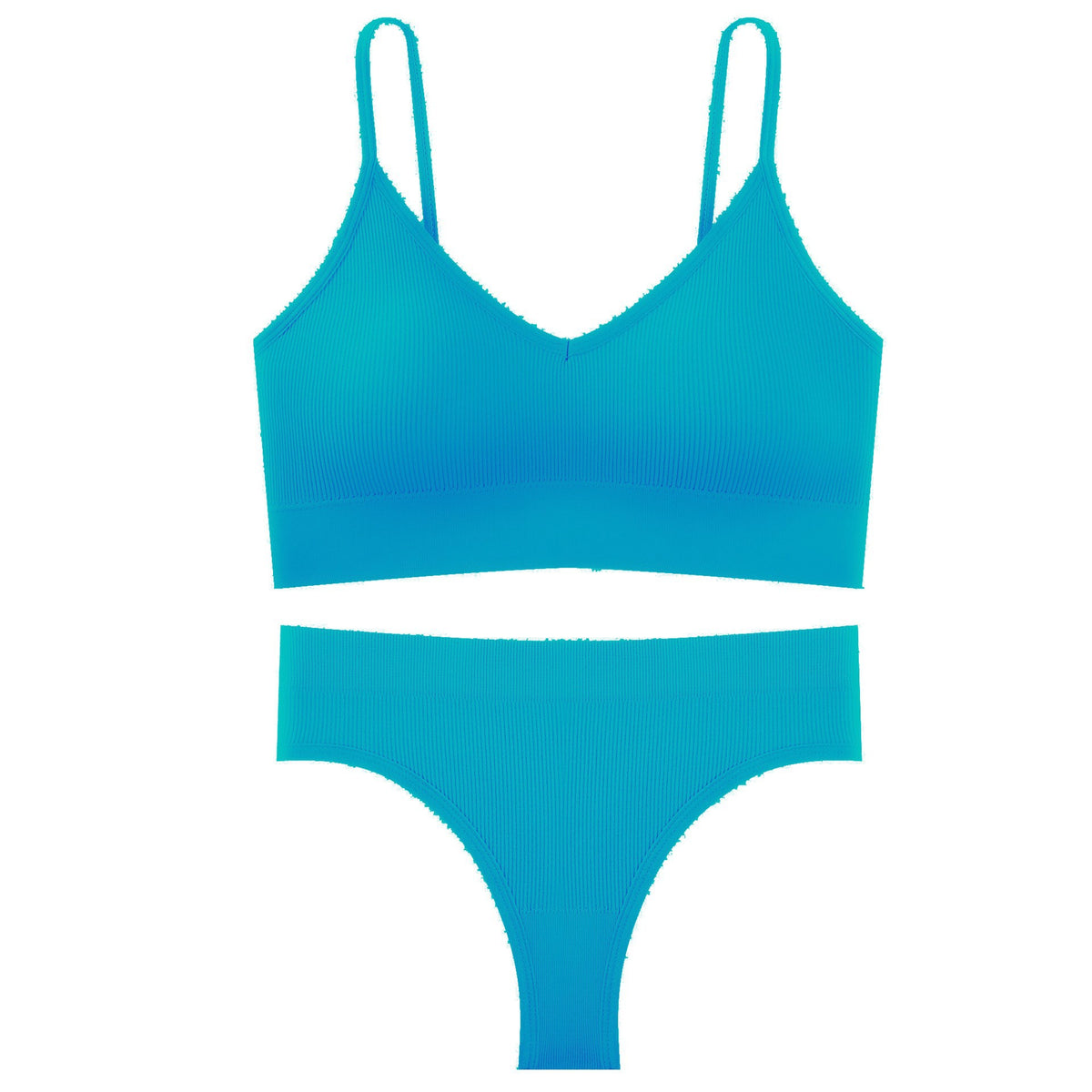 Women's Non Steel Ring Shockproof Sports Bra Gathering Back Yoga Thong Set