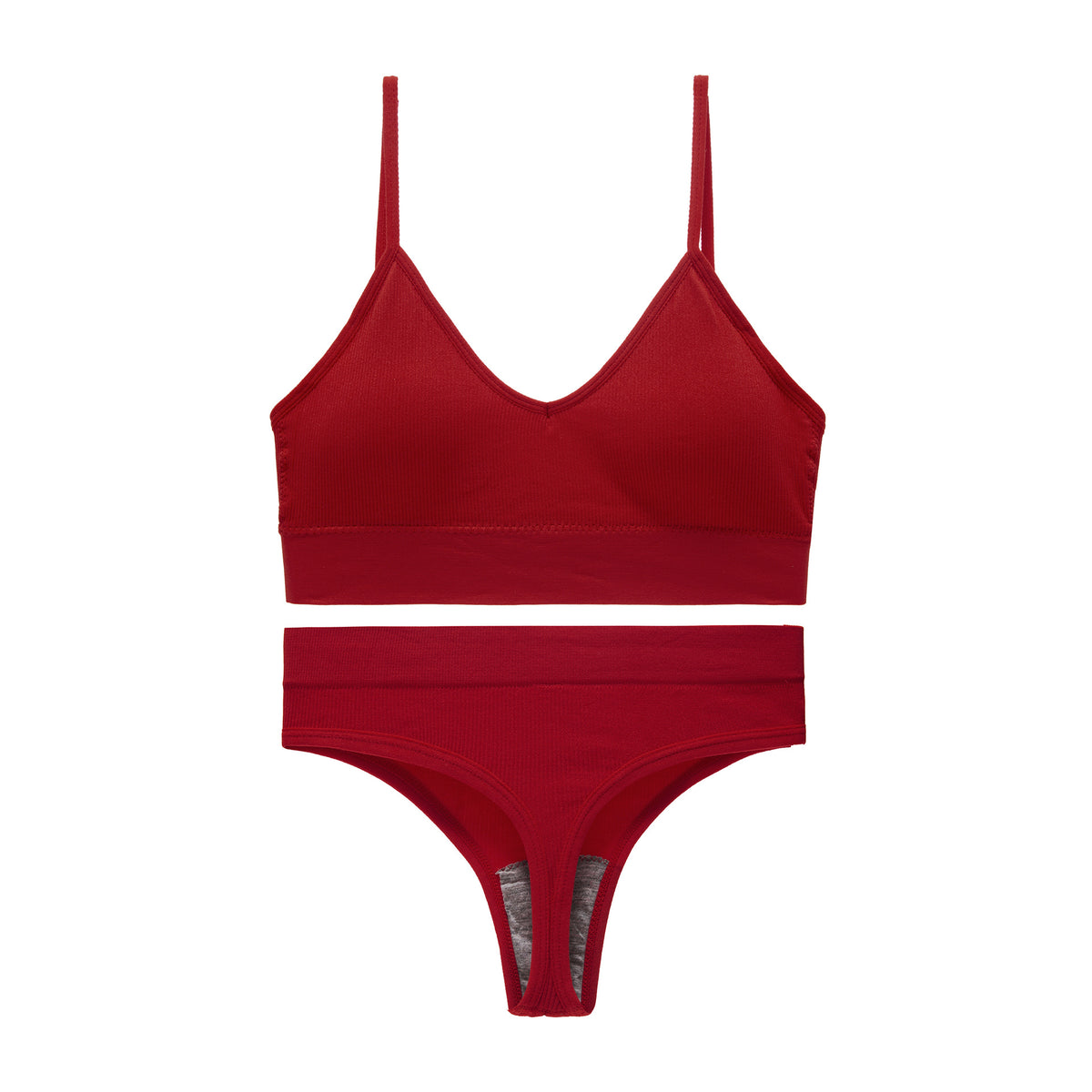 Women's Non Steel Ring Shockproof Sports Bra Gathering Back Yoga Thong Set