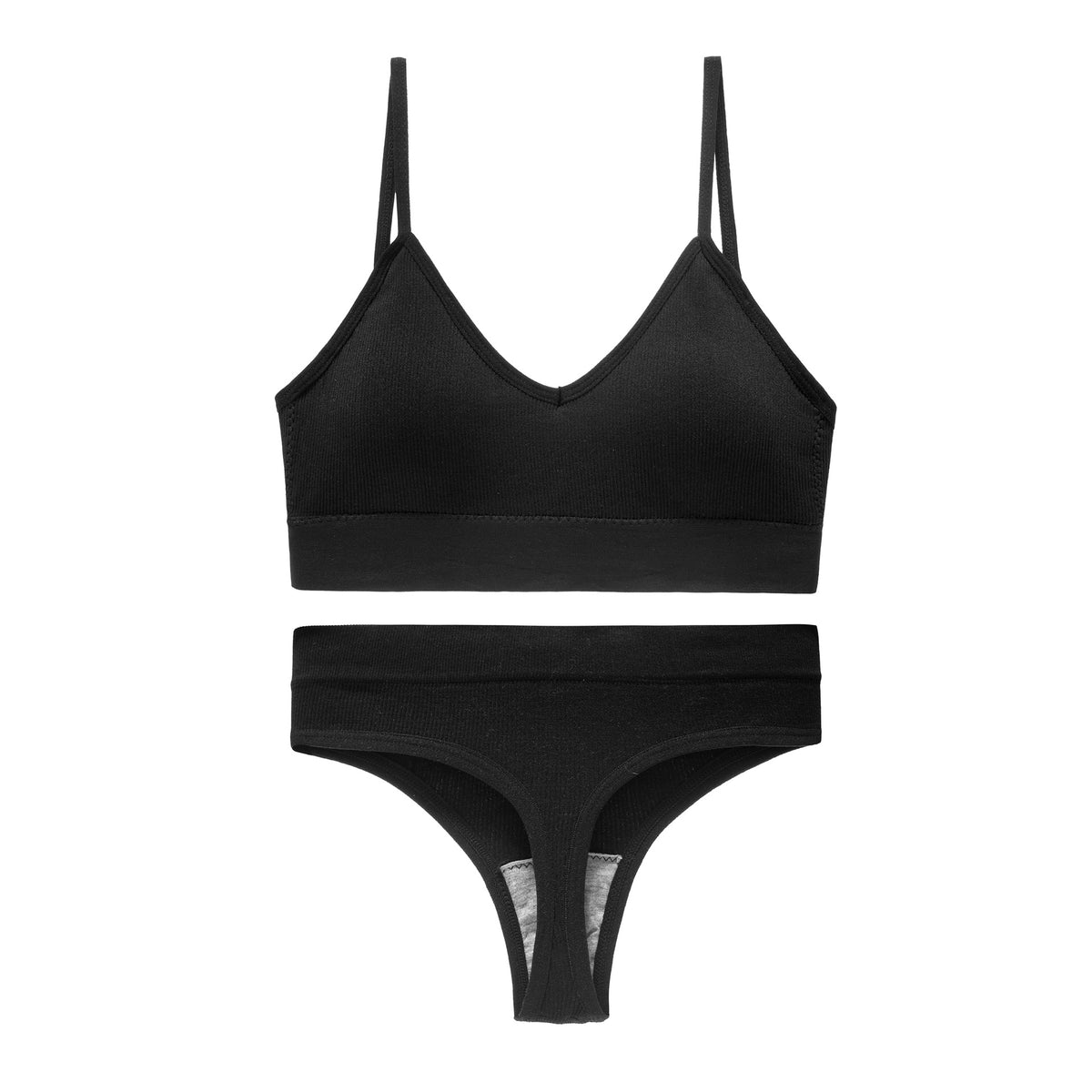 Women's Non Steel Ring Shockproof Sports Bra Gathering Back Yoga Thong Set