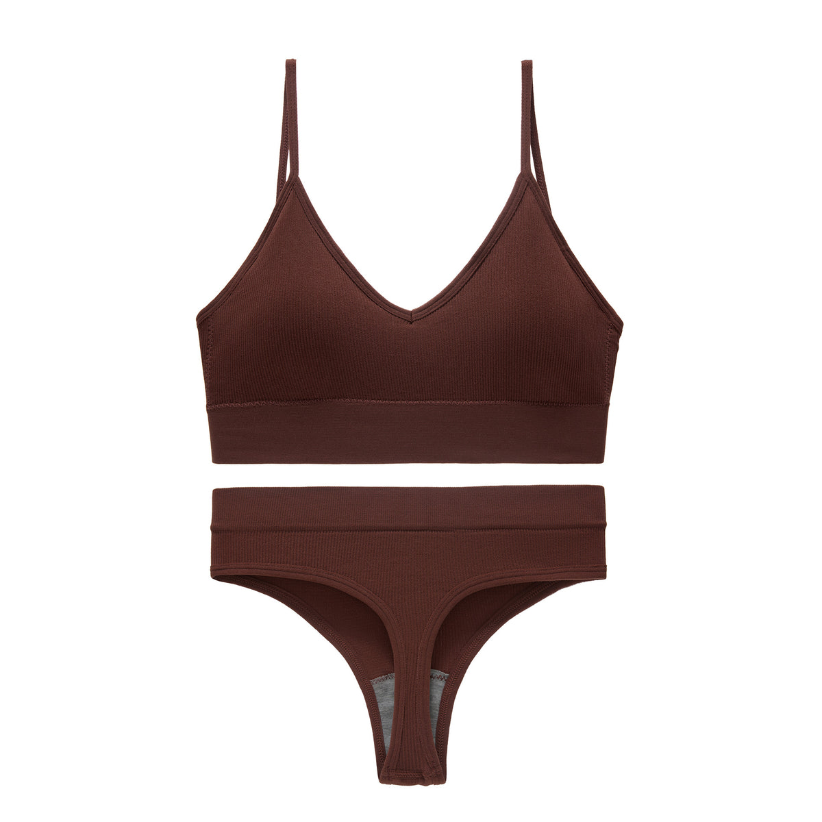 Women's Non Steel Ring Shockproof Sports Bra Gathering Back Yoga Thong Set