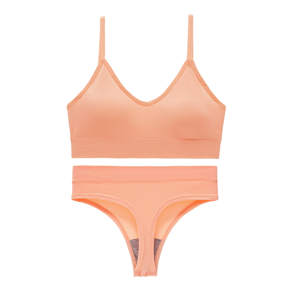Women's Non Steel Ring Shockproof Sports Bra Gathering Back Yoga Thong Set