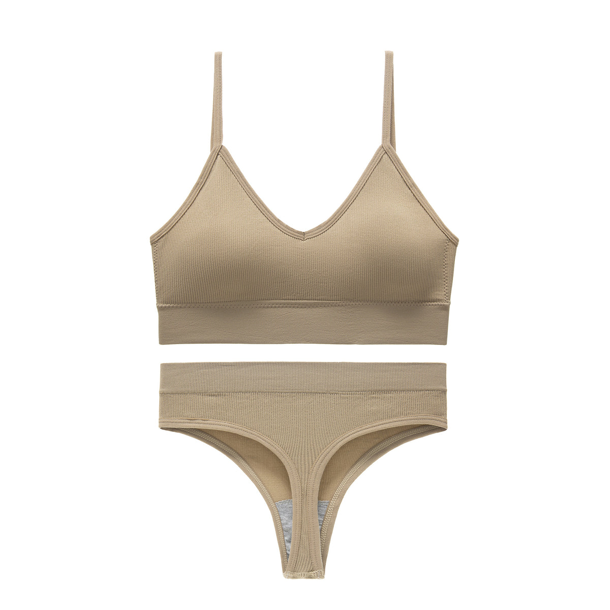 Women's Non Steel Ring Shockproof Sports Bra Gathering Back Yoga Thong Set