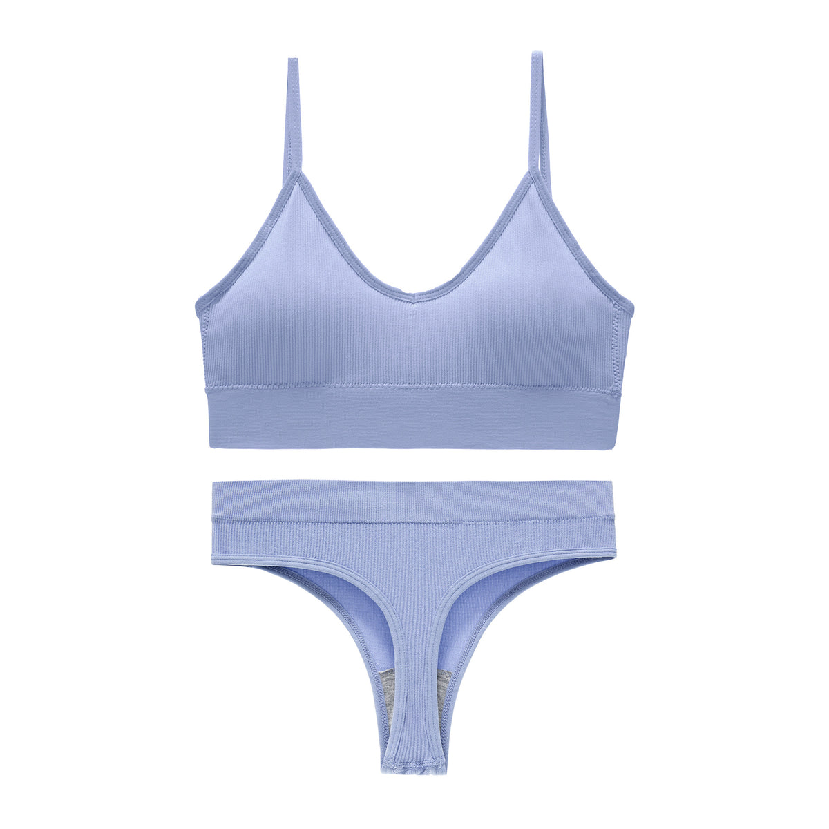 Women's Non Steel Ring Shockproof Sports Bra Gathering Back Yoga Thong Set