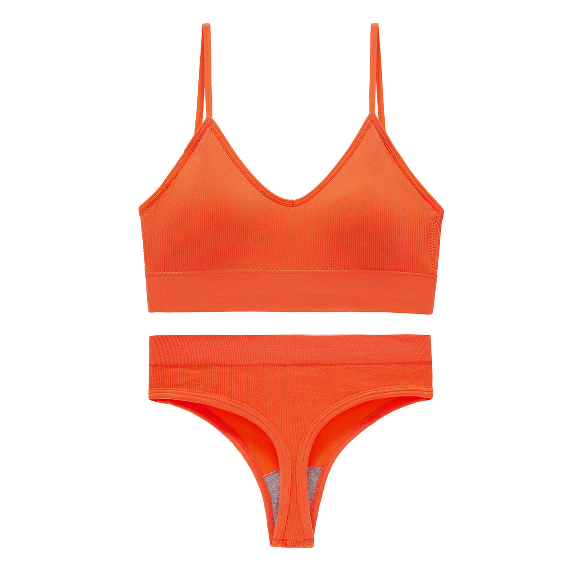 Women's Non Steel Ring Shockproof Sports Bra Gathering Back Yoga Thong Set