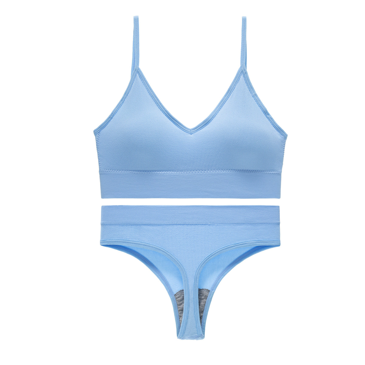 Women's Non Steel Ring Shockproof Sports Bra Gathering Back Yoga Thong Set