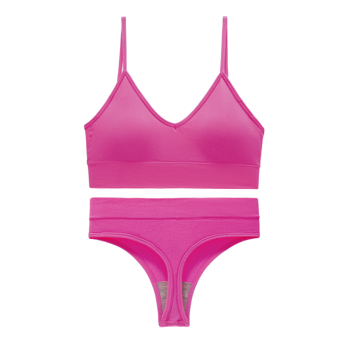 Women's Non Steel Ring Shockproof Sports Bra Gathering Back Yoga Thong Set