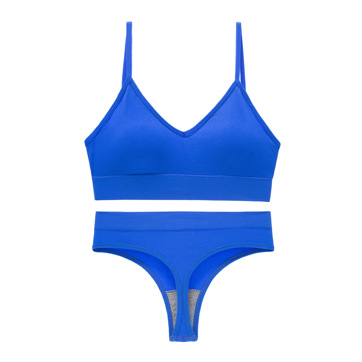 Women's Non Steel Ring Shockproof Sports Bra Gathering Back Yoga Thong Set