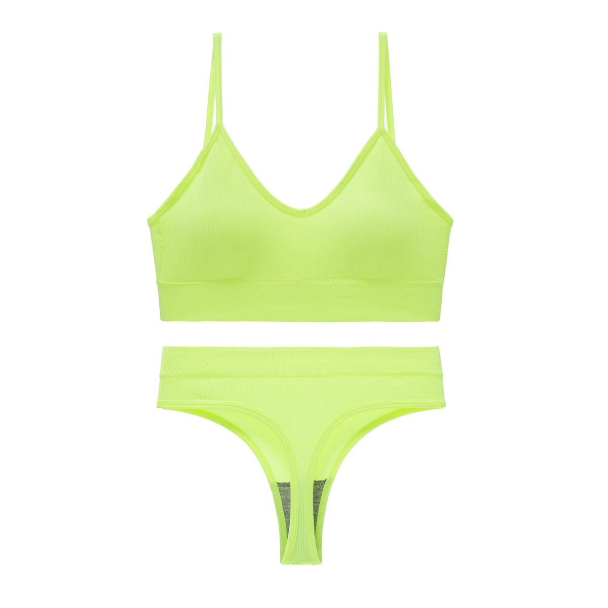 Women's Non Steel Ring Shockproof Sports Bra Gathering Back Yoga Thong Set